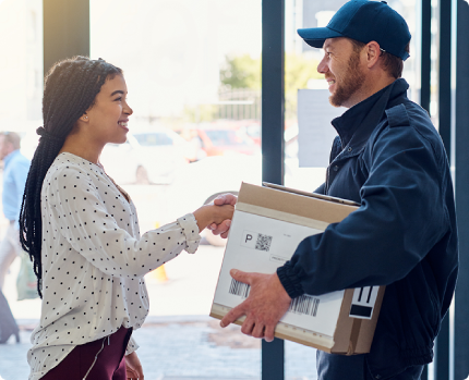 Package delivery customer handover Package delivery customer handover