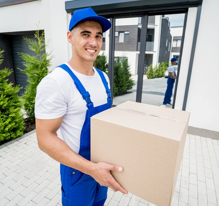 Man carrying delivery box